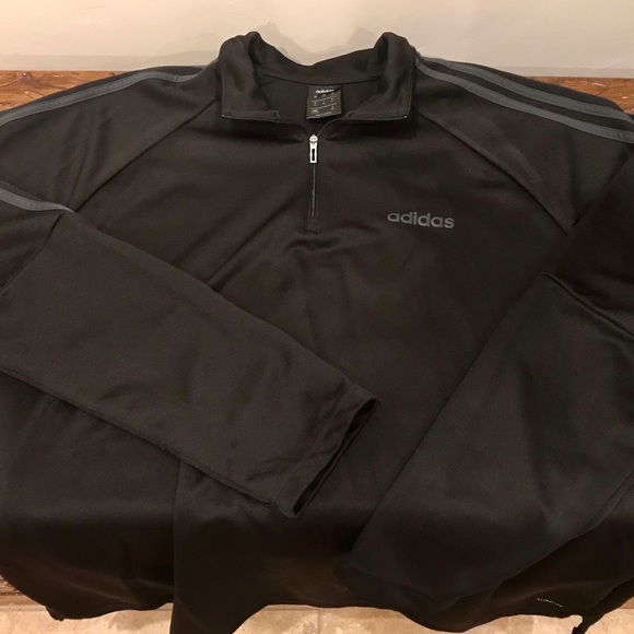Adidas Climalite 2XL black quarter zip warm up track jacket - Picture 8 of 8